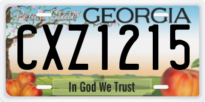 GA license plate CXZ1215