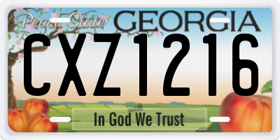 GA license plate CXZ1216