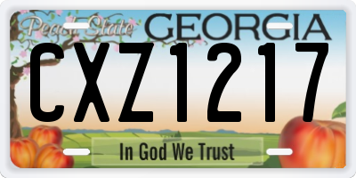 GA license plate CXZ1217