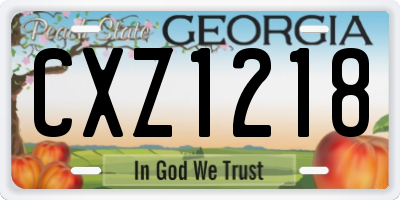 GA license plate CXZ1218