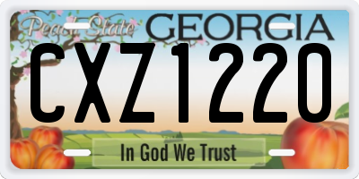 GA license plate CXZ1220