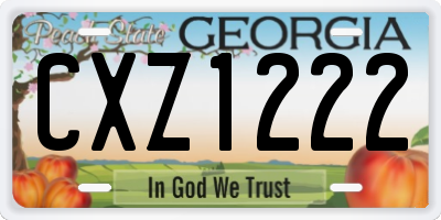 GA license plate CXZ1222