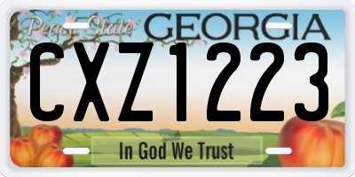 GA license plate CXZ1223