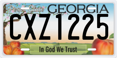 GA license plate CXZ1225