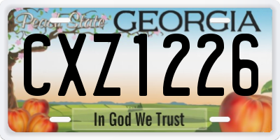 GA license plate CXZ1226
