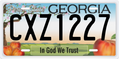 GA license plate CXZ1227