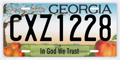 GA license plate CXZ1228