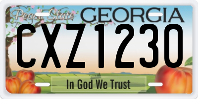 GA license plate CXZ1230