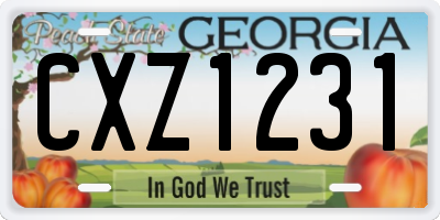 GA license plate CXZ1231