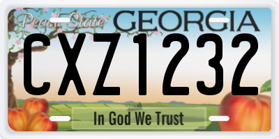 GA license plate CXZ1232