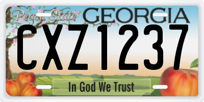 GA license plate CXZ1237