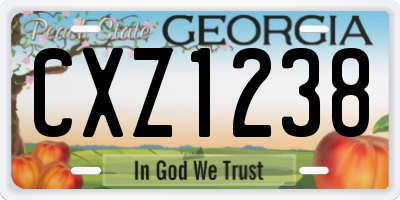 GA license plate CXZ1238