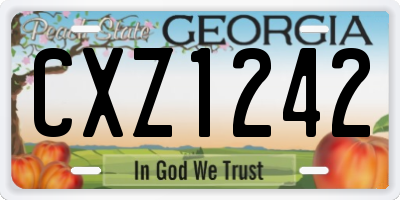 GA license plate CXZ1242