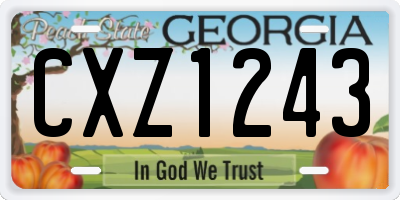 GA license plate CXZ1243
