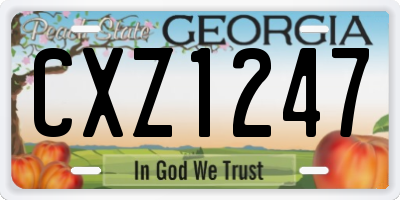 GA license plate CXZ1247