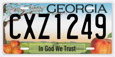 GA license plate CXZ1249