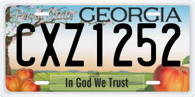 GA license plate CXZ1252