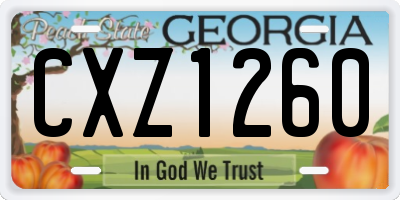 GA license plate CXZ1260