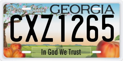 GA license plate CXZ1265