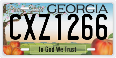 GA license plate CXZ1266