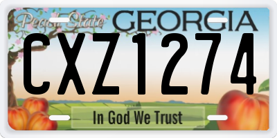 GA license plate CXZ1274