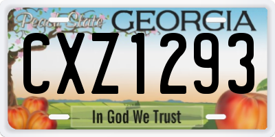 GA license plate CXZ1293