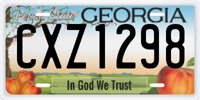 GA license plate CXZ1298