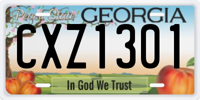 GA license plate CXZ1301