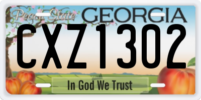 GA license plate CXZ1302