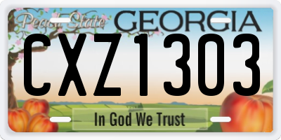 GA license plate CXZ1303