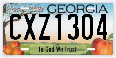 GA license plate CXZ1304