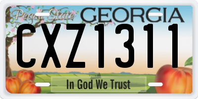 GA license plate CXZ1311