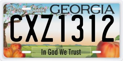 GA license plate CXZ1312