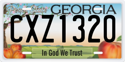 GA license plate CXZ1320
