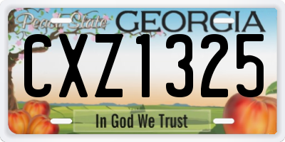 GA license plate CXZ1325