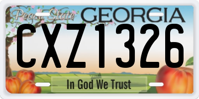 GA license plate CXZ1326