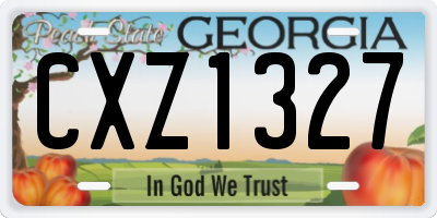 GA license plate CXZ1327