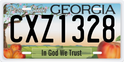 GA license plate CXZ1328