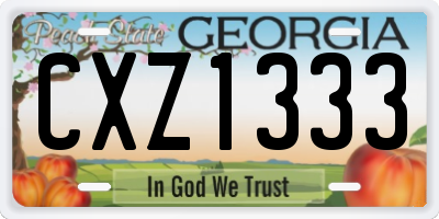 GA license plate CXZ1333