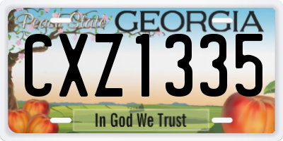 GA license plate CXZ1335