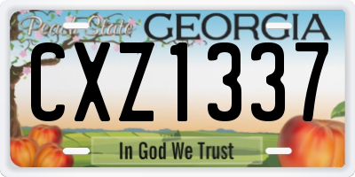 GA license plate CXZ1337
