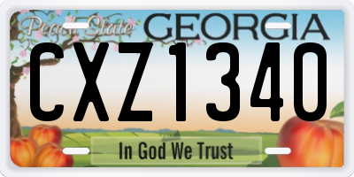 GA license plate CXZ1340