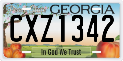 GA license plate CXZ1342