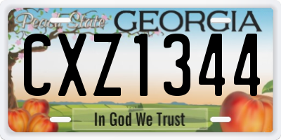 GA license plate CXZ1344