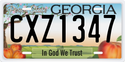 GA license plate CXZ1347