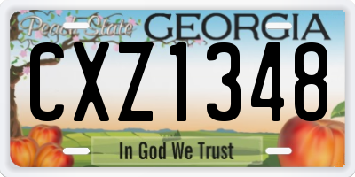 GA license plate CXZ1348