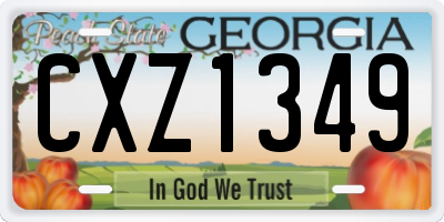 GA license plate CXZ1349
