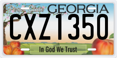 GA license plate CXZ1350