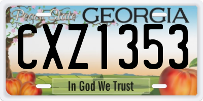 GA license plate CXZ1353