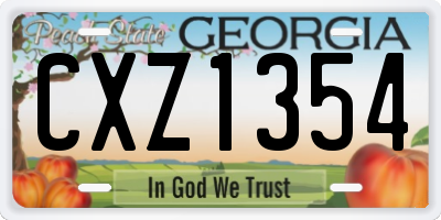 GA license plate CXZ1354